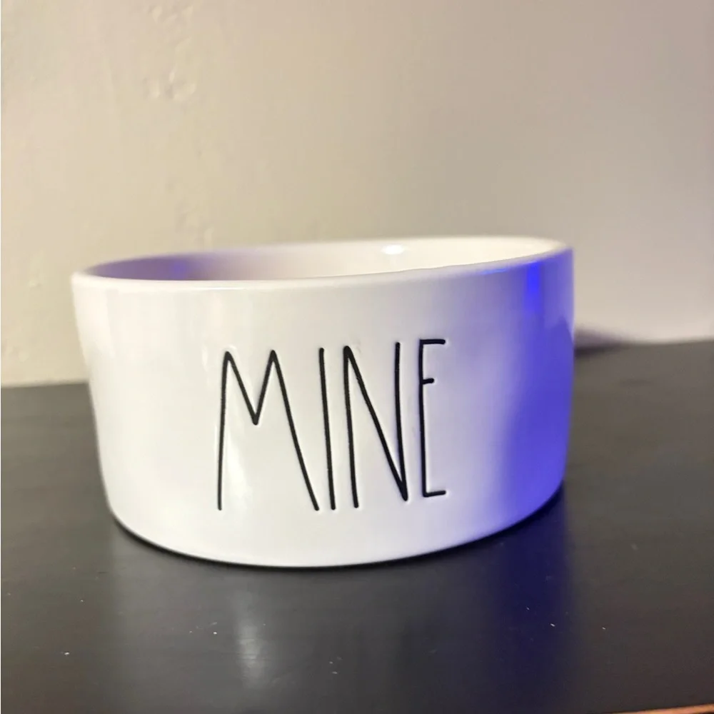 Rae Dunn Ceramic Bowl with 'MINE’ Rae Dunn by Magenta dog feeding dish